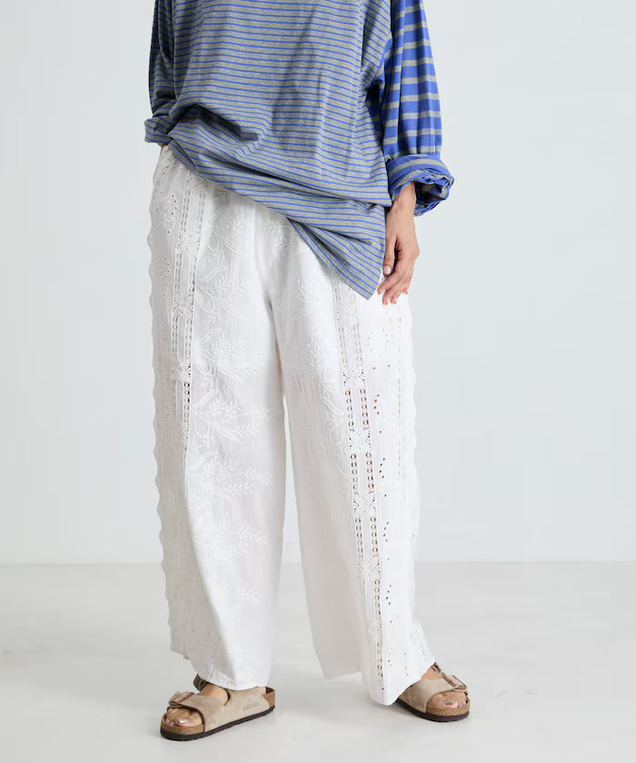 Cutwork Embroidered Easy Pants