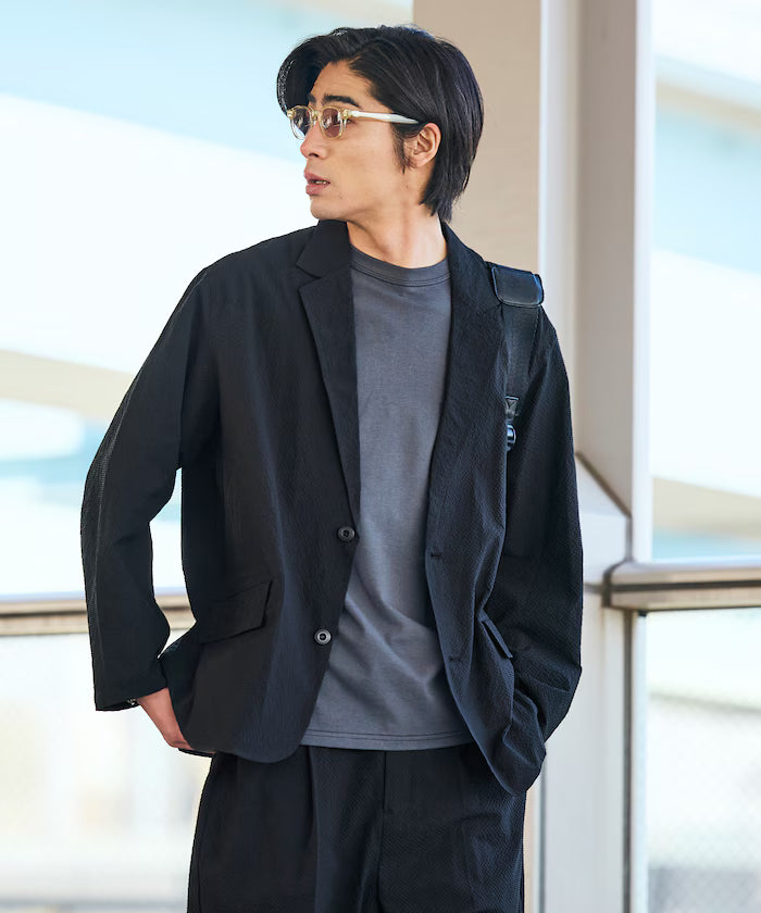 AiRide/AiRide Relax Fit Seersucker Setup/Tailored Jacket/Wide Slacks/Quick Dry/UV Cut 【Limited Release】