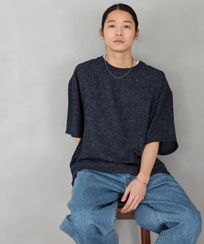 Summer Tweed Short Sleeve Crew Neck / Compatible with Setup