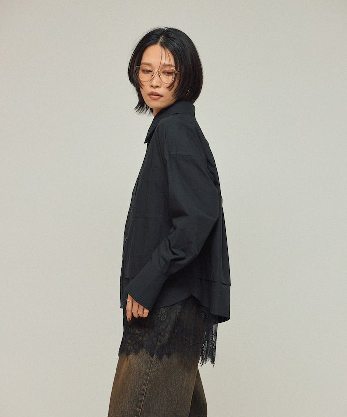 Oversized Lace Layered Shirt