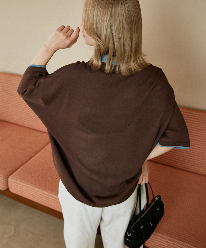 LOVE POP STUDIO Collar Layered Knit Polo Shirt Limited Edition