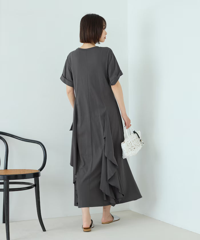 Organic Cotton Draped Flare Dress