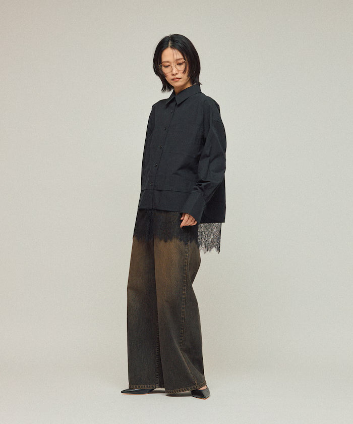 Oversized Lace Layered Shirt