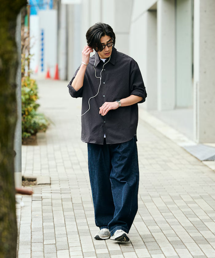 AiRide/Air Ride Relax Fit 2WAY Roll Up Sheer Seersucker Shirt/Pocketable/Quick Dry/UV Cut [Limited Release]