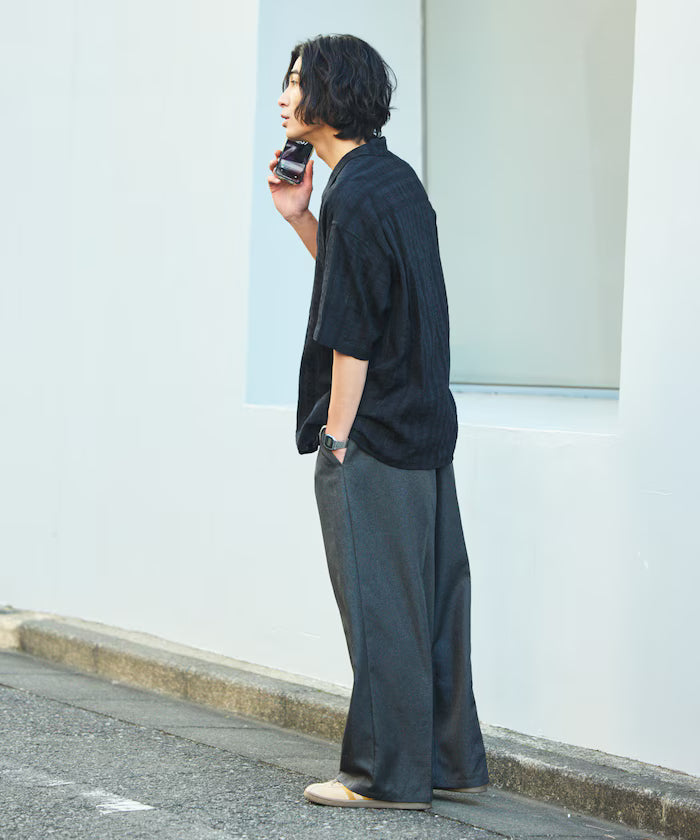 Relaxed Fit Allover Jacquard Open Collar Shirt [Limited Edition]