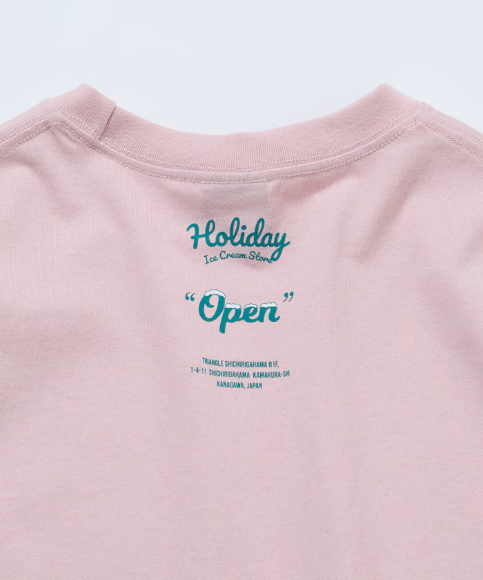 HOLIDAY ICECREAM×FREAK'S STORE Limited Edition Big Silhouette College Print Crew Neck T-Shirt