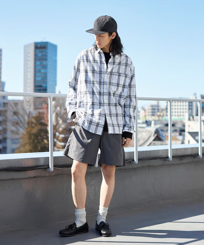 Nylon Medium Length Baggy Shorts