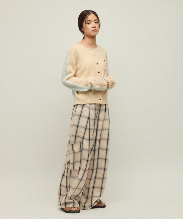 Alpaca Blend Bicolor Knit Cardigan