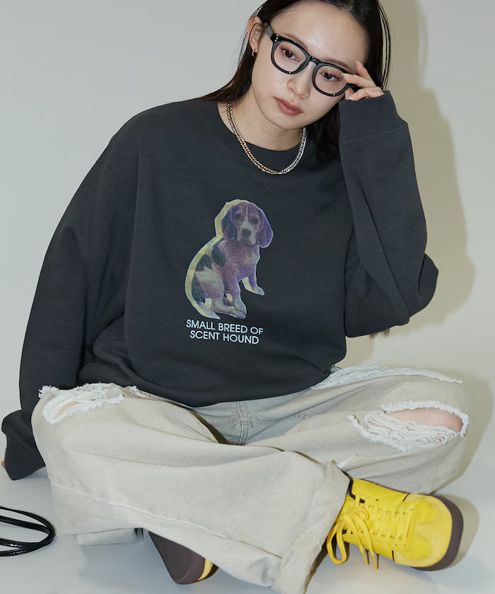 Dog Photo Print Fleece Lined Sweat Pullover Limited Edition
