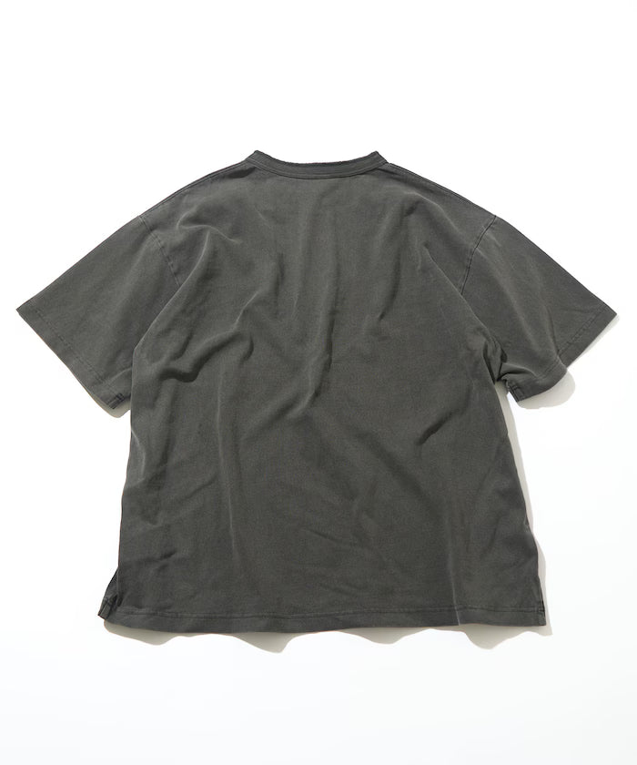 HEAVY WEIGHT/Pigment Short Sleeve Henley Neck T-Shirt/10.5 ounces