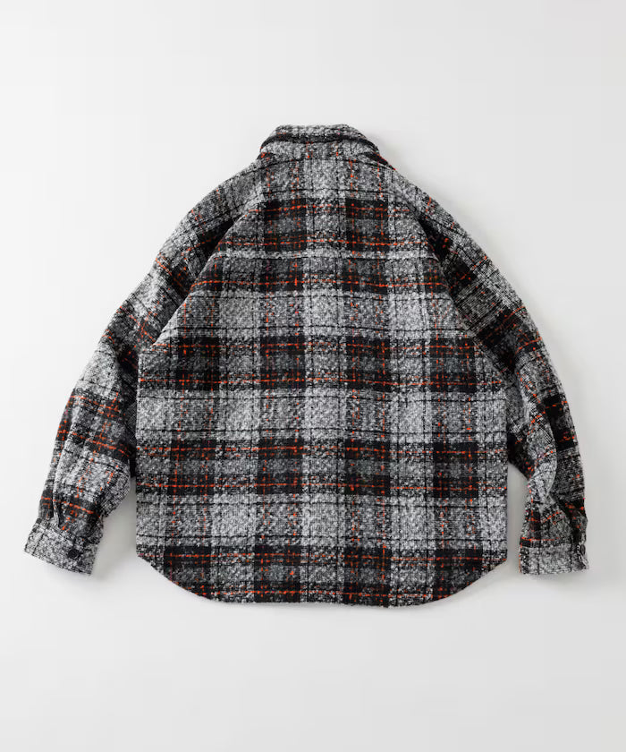 Poly Tweed CPO Check Shirt Jacket