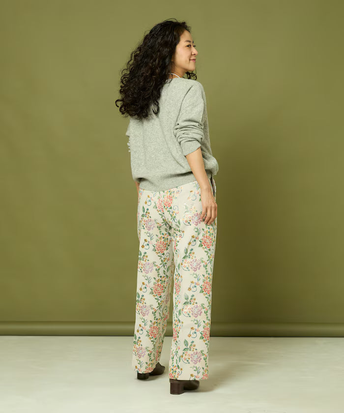 Flower Jacquard Wide Pants