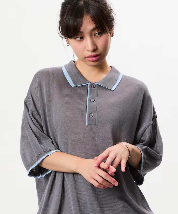 Limited Release Relaxed Fit Color Block Knit Polo Shirt