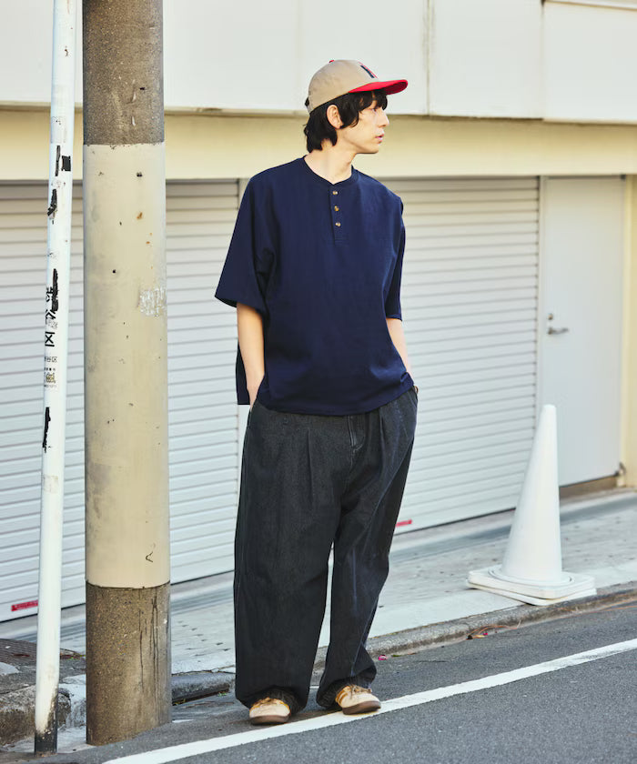 9 oz Heavyweight Big Silhouette Henley Neck T-Shirt/Heavyweight 【Limited Edition】