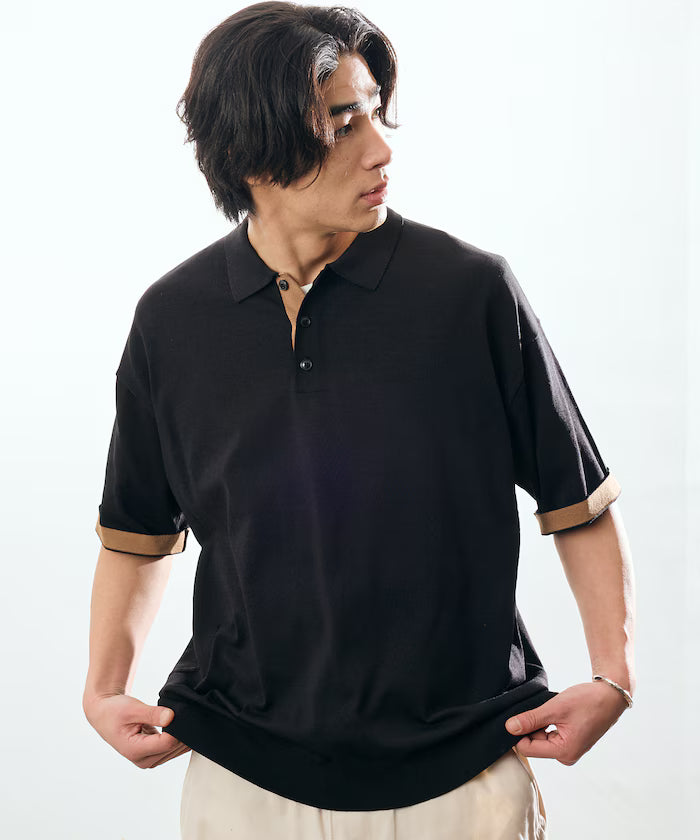 Relax Fit Relax Fit Cool Touch Color Block Knit Polo Shirt [Limited Edition]