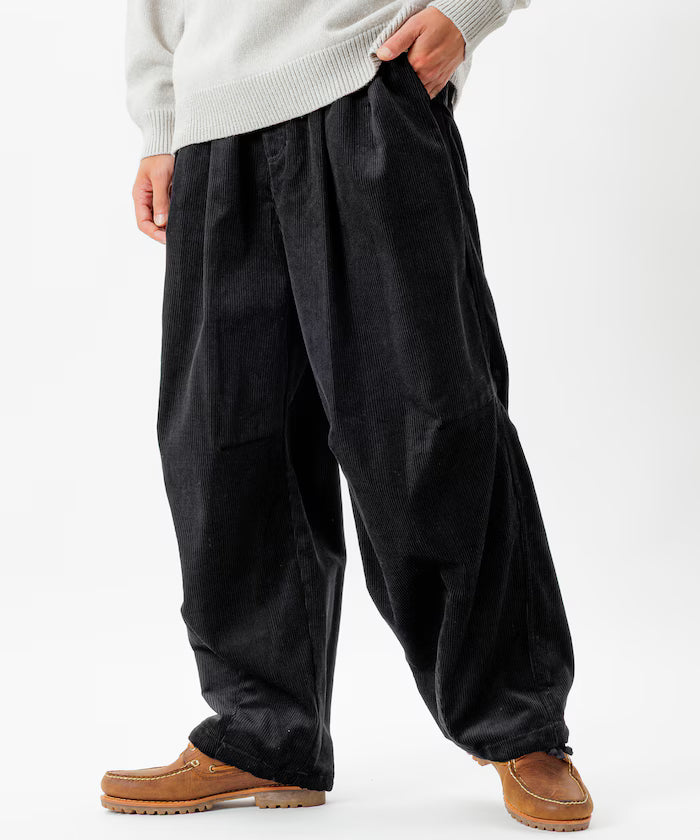 Wide Silhouette Corduroy Military Circus Pants / Snow Pants 【Limited Edition】 - Black