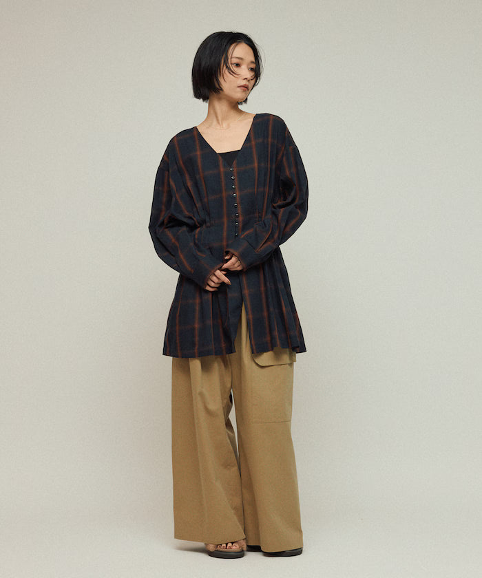 Ombre Check Tuck Shirt / Tunic