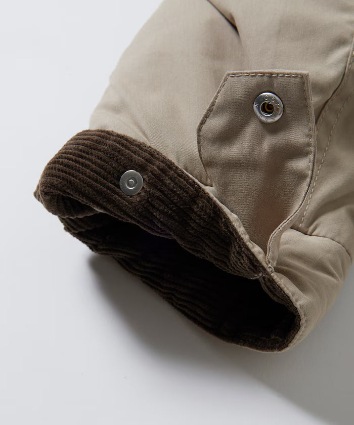 Corduroy panel cotton nylon blouson