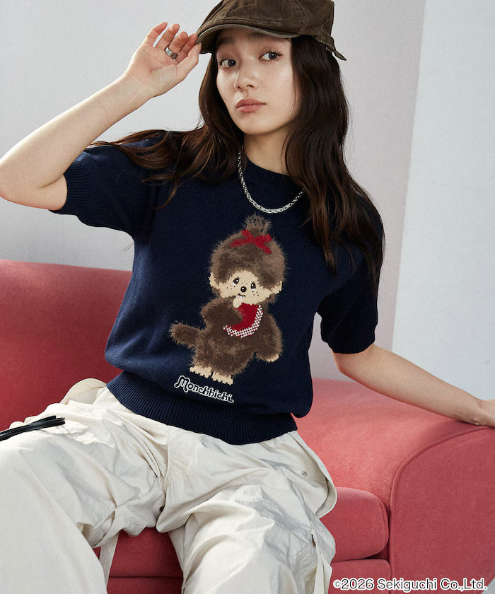 Monchhichi Feather Jacquard Summer Knit Limited Edition