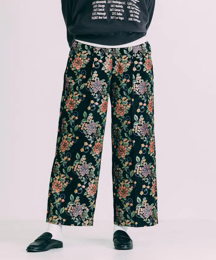 Flower Jacquard Wide Pants