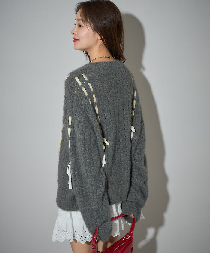 Velvet Ribbon Woven Feather Knit Limited Edition