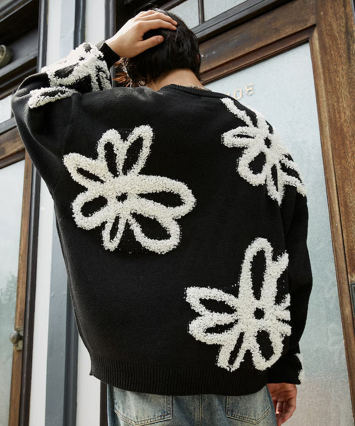 Boucle Flower Pattern Pullover Knit [Limited Edition]