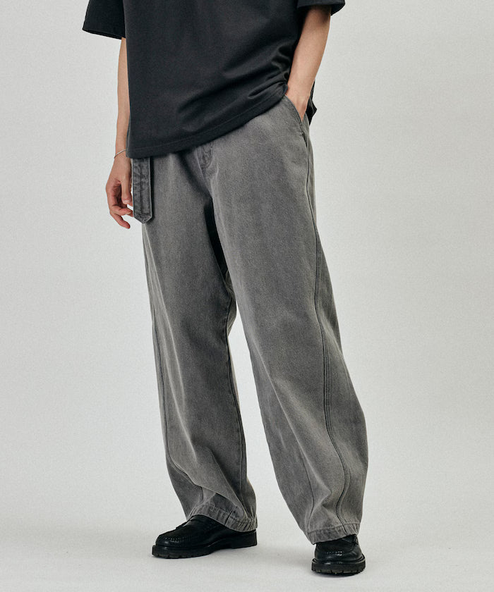 BELTED WIDE DENIM