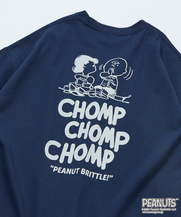 PEANUTS/Peanuts Limited Edition Big Silhouette Back Print Crew Neck T-Shirt/CHOMP 【Limited Edition】 - Navy