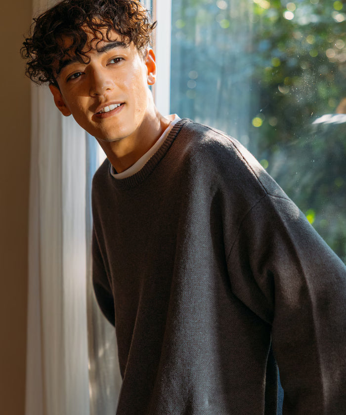 Milan Rib Spindle Crew Knit / Easy Care