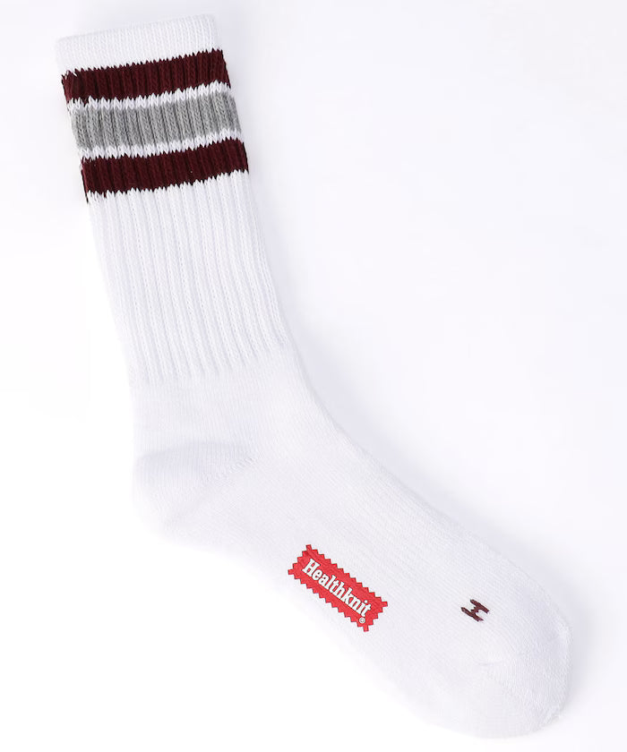 Custom Color 3 Line Crew Socks (Fits 25.0-27.0cm)