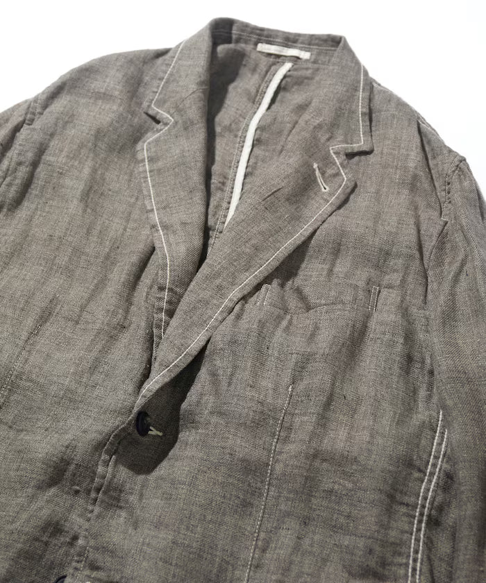 French Linen Tweed Tailored Jacket