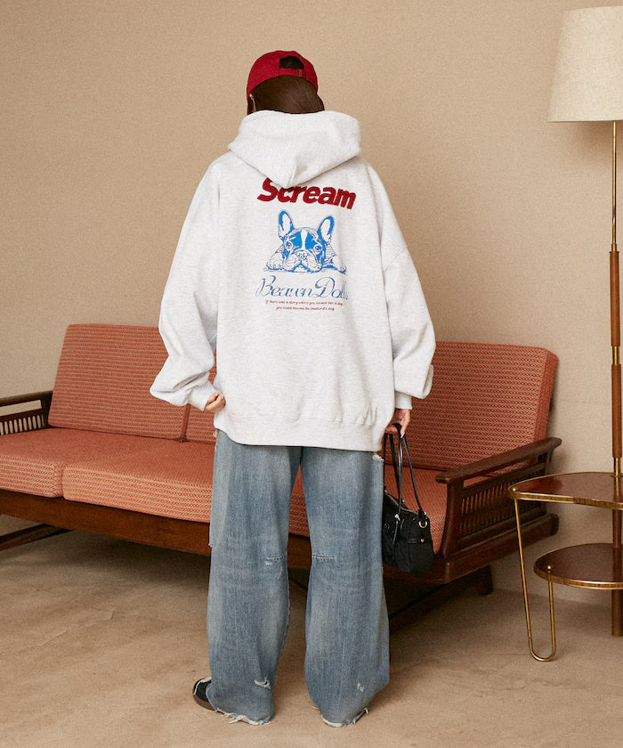 Sagara Embroidery French Bulldog Fleece-Lined Hoodie Limited Edition