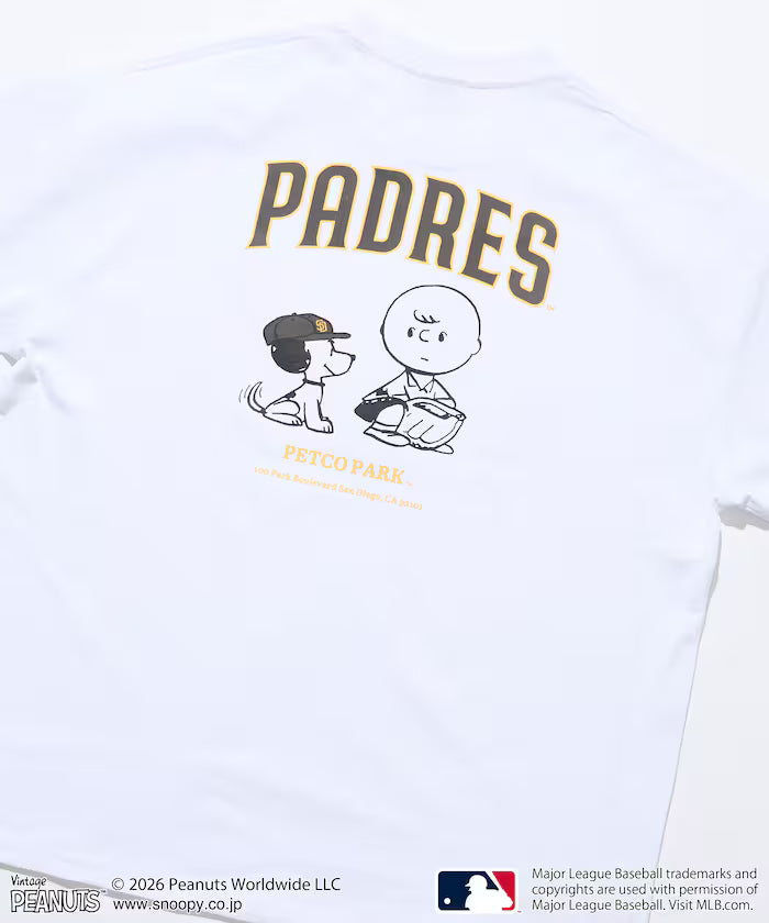 PEANUTS x MLB Exclusive Big Silhouette Back Print T-Shirt / PADRES 【Limited Edition】