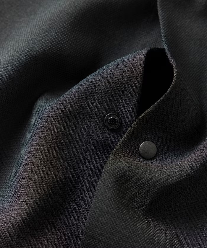 [New Color Added] Quick-Dry Material Relaxed Fit Band Collar Shirt Short Sleeve Linen Feel