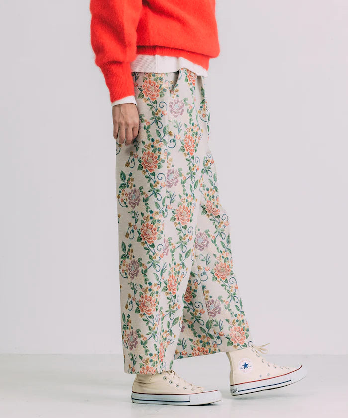 Flower Jacquard Wide Pants