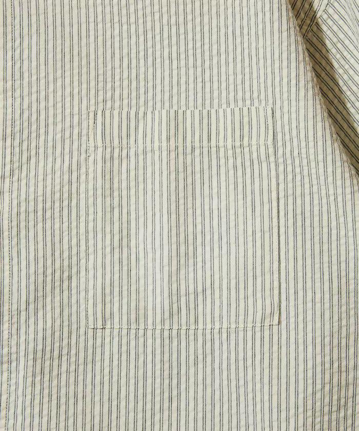FREAK'S STORE for BEACH & FES Seersucker Spindle Regular Collar Long Sleeve Shirt