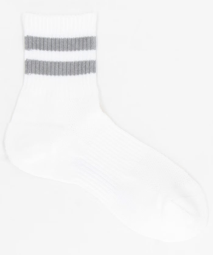 Washi 2-Line Quarter Socks (Fits 25.0-27.0cm) - Gray