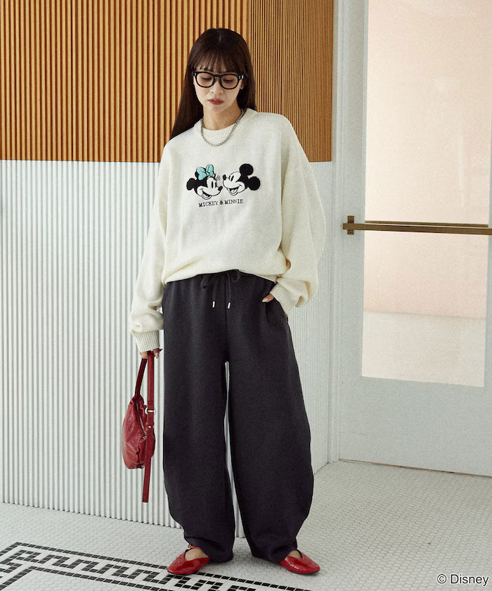 Mickey Mouse & Minnie Mouse/Mickey Mouse & Minnie Mouse/Sagara Embroidery Oversized Knit Limited Edition