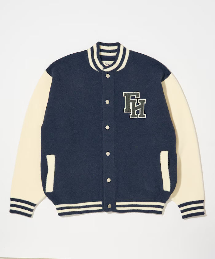 Relaxed Fit Logo Knit Varsity Jacket