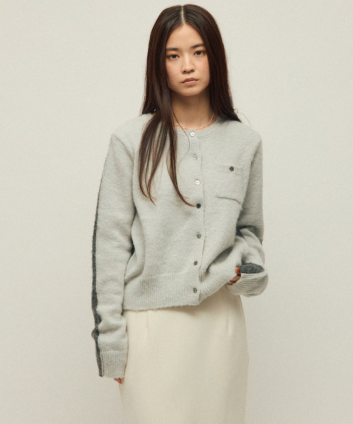 Alpaca Blend Bicolor Knit Cardigan