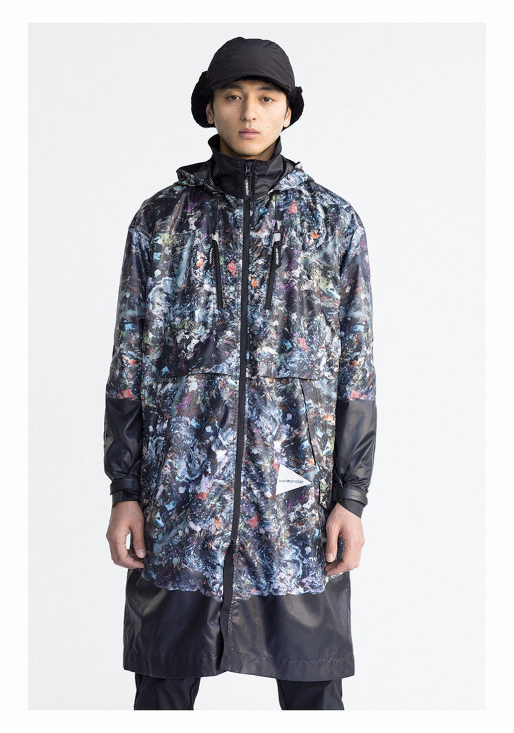 stone printed rip coat