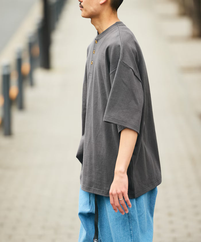 9 oz Heavyweight Big Silhouette Henley Neck T-Shirt/Heavyweight 【Limited Edition】