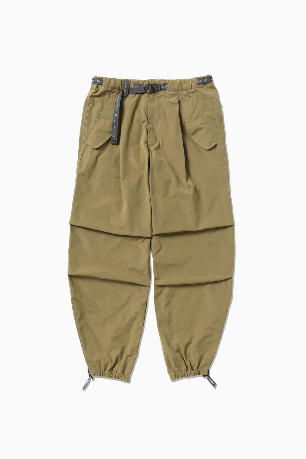 side zip hem pants - beige