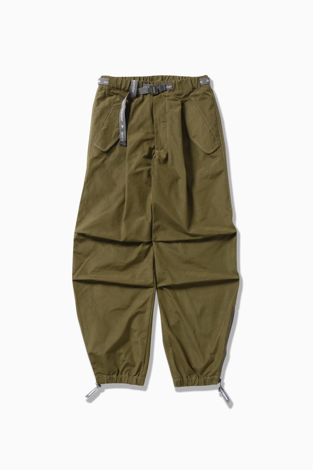 side zip hem pants - khaki