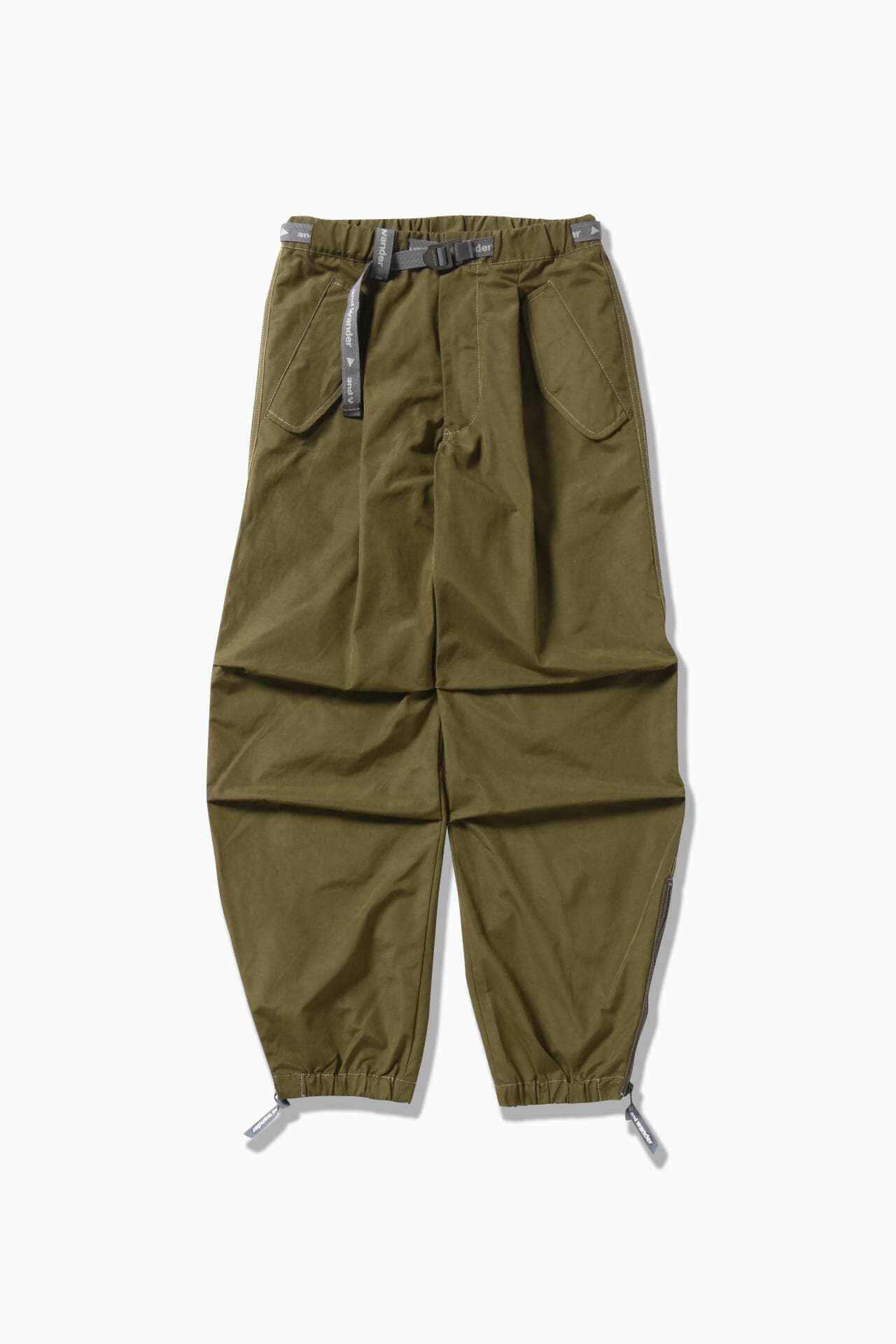 side zip hem pants - khaki