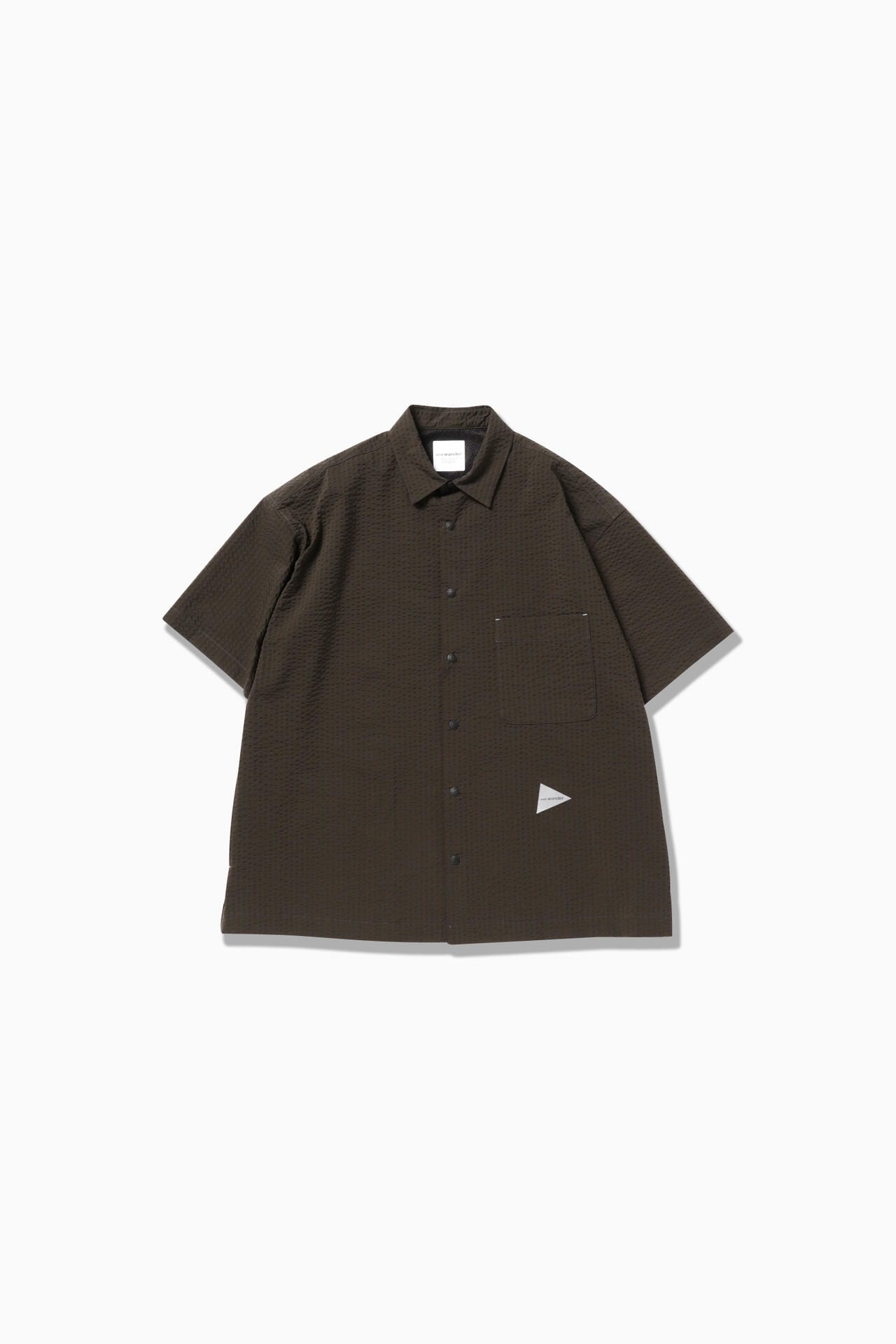 Dry soft seersucker SS shirt - khaki