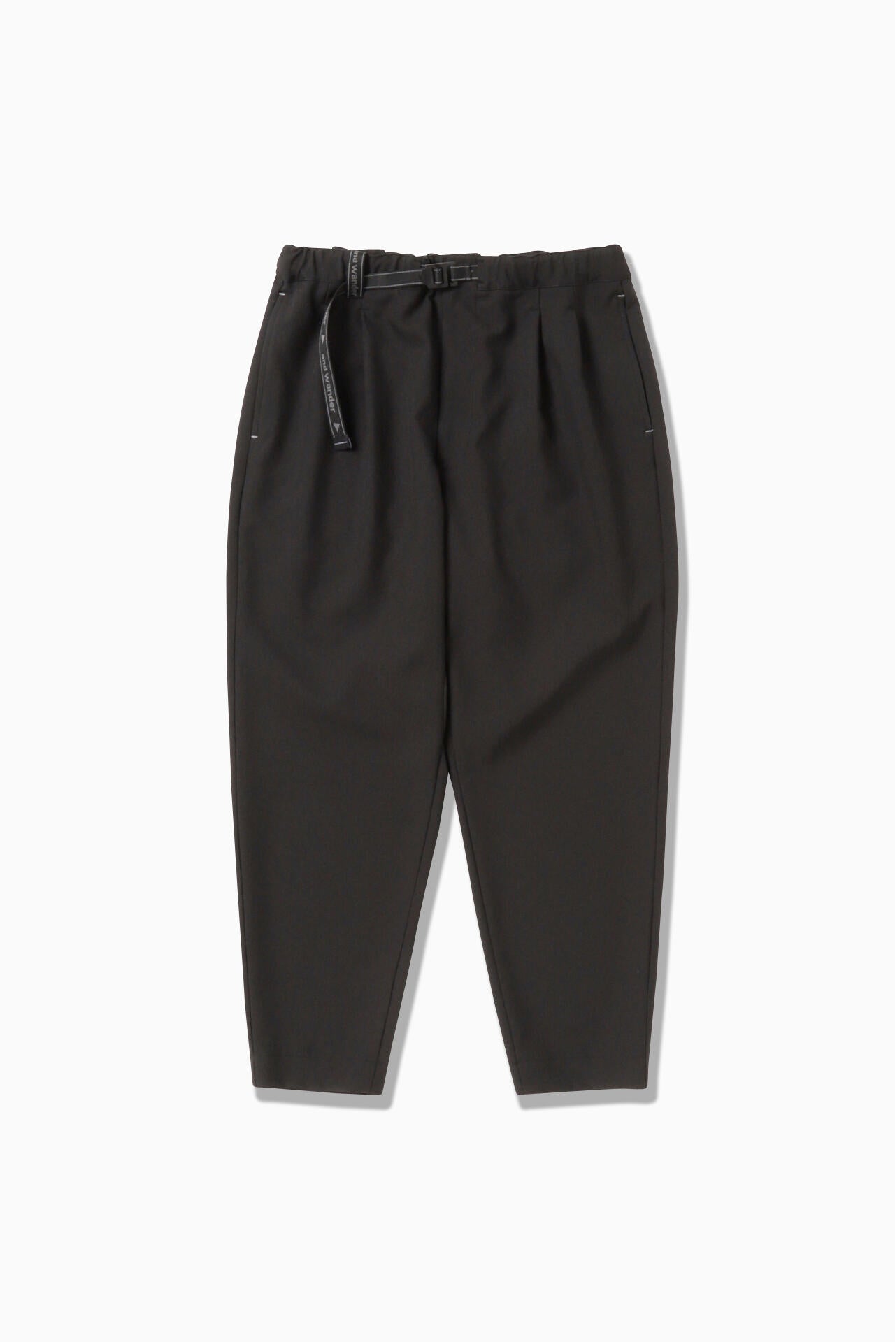 PE melange twill pants - black