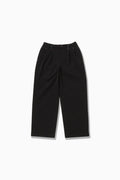 plain wide stretch pants - black