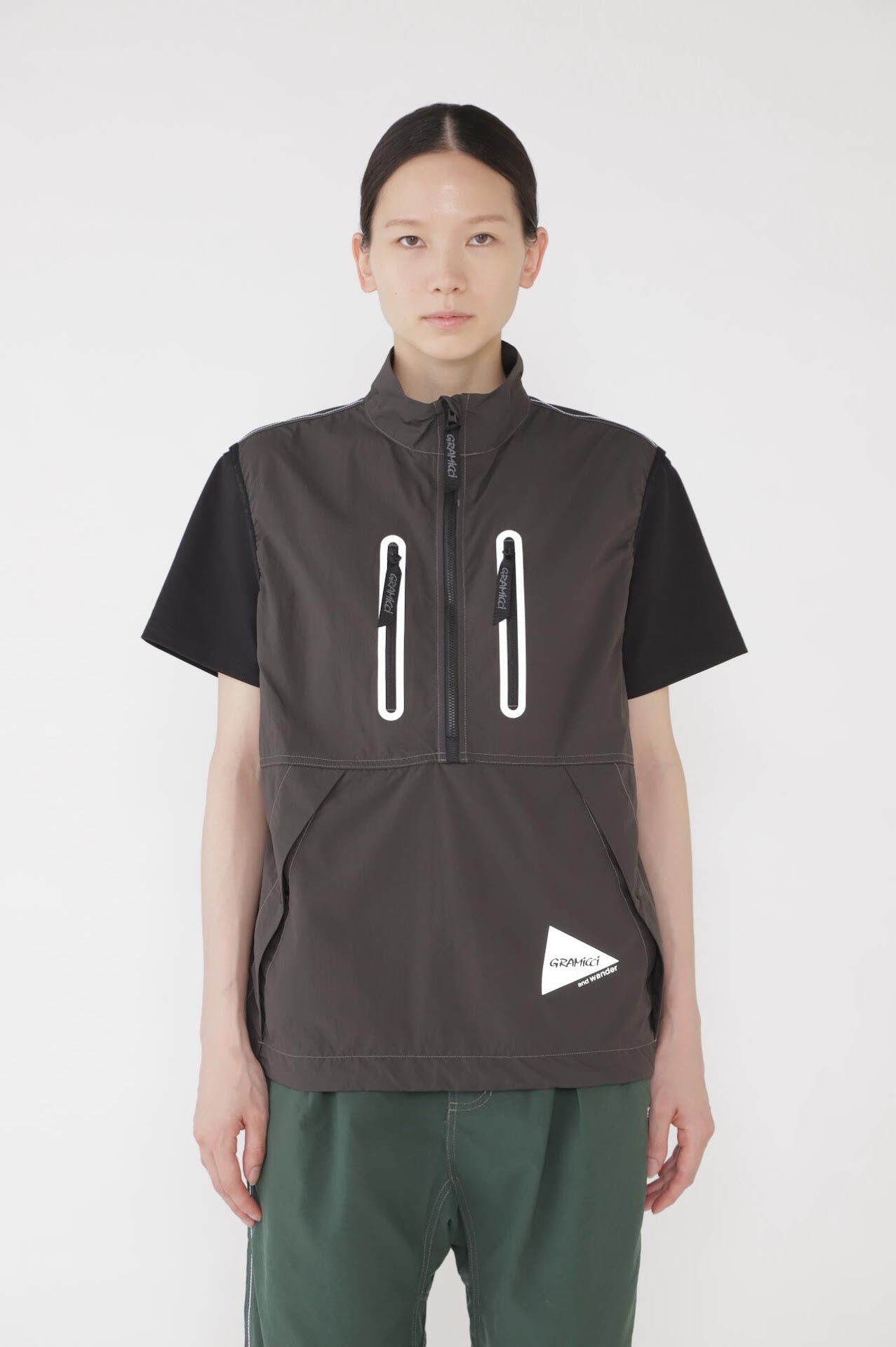 GRAMICCI × and wander brushed nylon vest