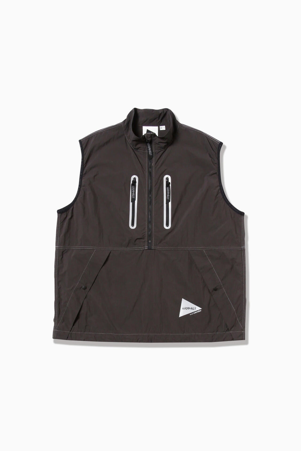 GRAMICCI × and wander brushed nylon vest - charcoal
